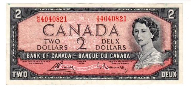 CANADA Billet 2 DOLLARs 1954 OTTAWA P62  QUEEN / REINE ELIZABETH 2 QEII BON ETAT