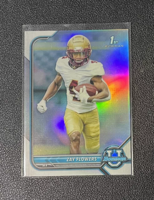 Zay Flowers 2022 Bowman University Chrome 1st Refractor #26 Ravens