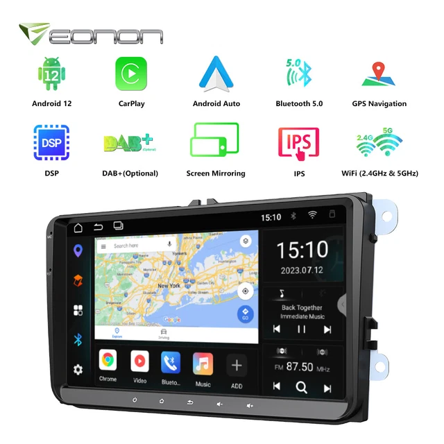 9&ANDROID 12 CARPLAY Car Stereo Head Unit GPS Nav DAB+ Radio For VW