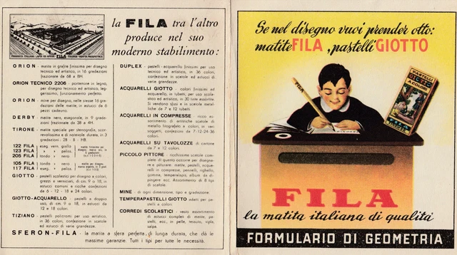 vecchio formulario di geometria Fila piego pubblicitario colori 4 facciate