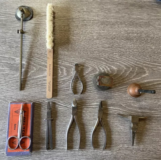 - Lot Outil ancien Horloger Bijoutier Watchmaker Tool Pince BERGEON BELZER etc