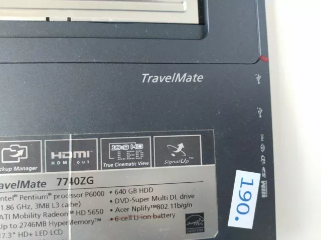 Acer Travelmate 7740ZG Gehäuse-Oberseite inkl. Touchpad #w190 2