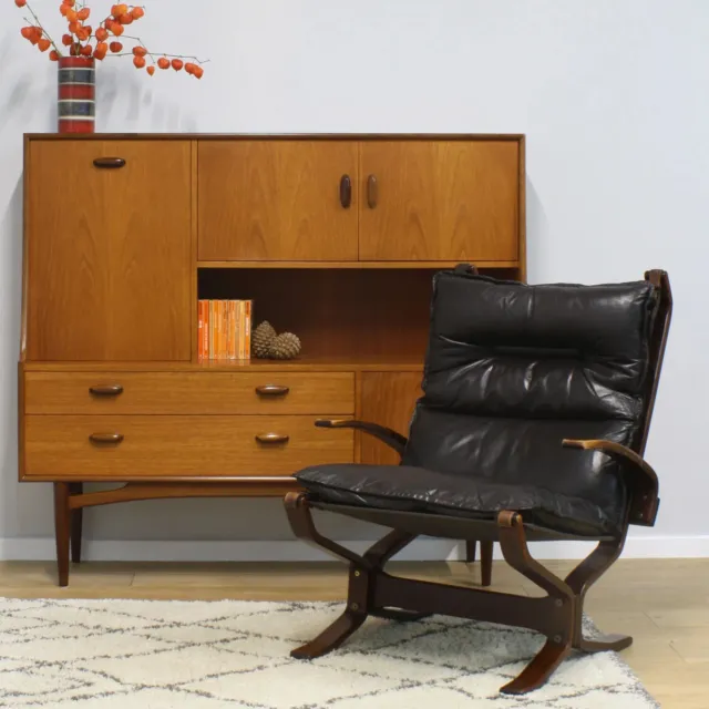Original 1970s Midcentury Danish Deep Brown Leather Armchair by Trygg Mobler