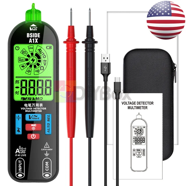 A1X Mini Digital Multimeter Smart Auto Ranging Rechargeable DC/AC Voltage US
