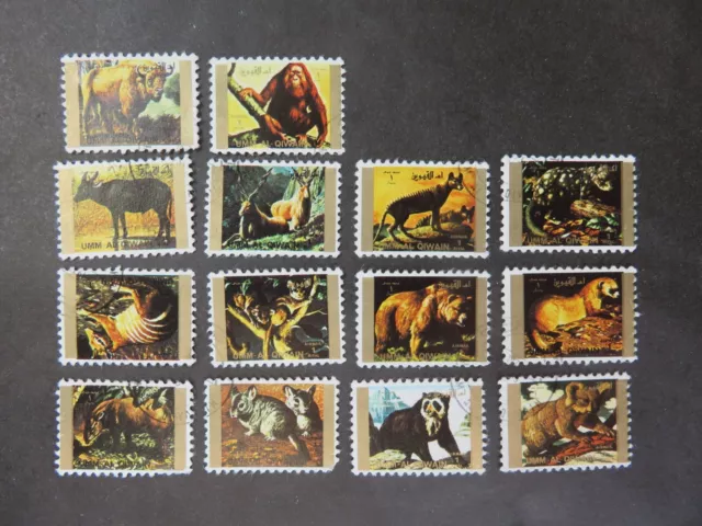 Umm Al-Qiwain 1972 Mi-Nr. UM 1546A-1561A Animals Fauna  kleines Format