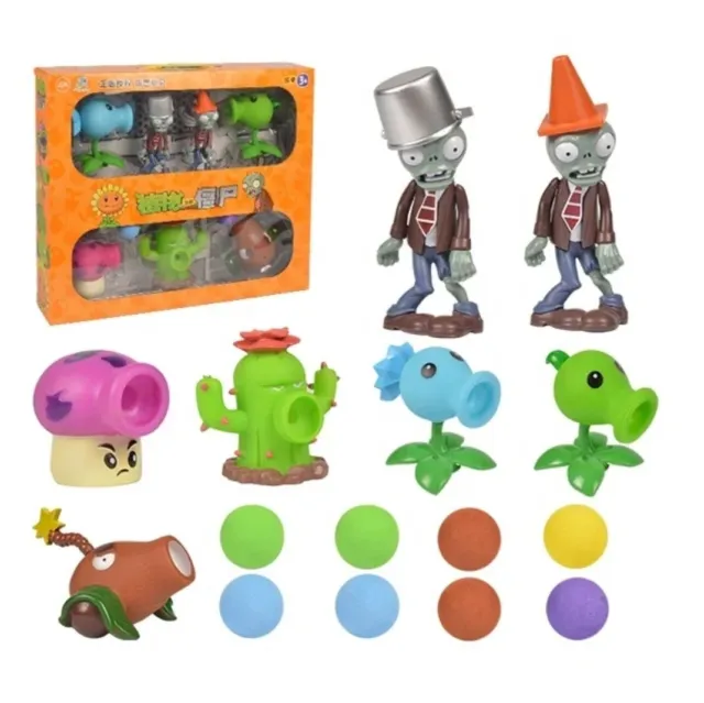 Plants Vs Zombies Launcheable Playset Figure Set Box 15pc Set Brand New UK