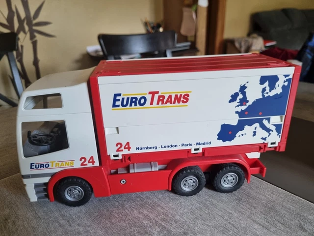 LOT L2 PLAYMOBIL Vehicule Camion Eurotrans Transport Helicoptere
