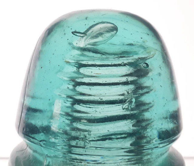 CD 145 Junky Aqua HAWLEY PA Antique Glass Telegraph Insulator BEEHIVE G9 3