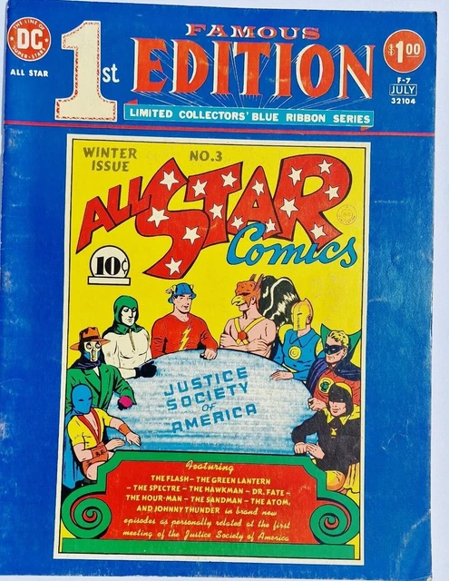 All Star Famous 1st Edition F-7 DC 1975 Ltd Collectors Blue Ribbon Series