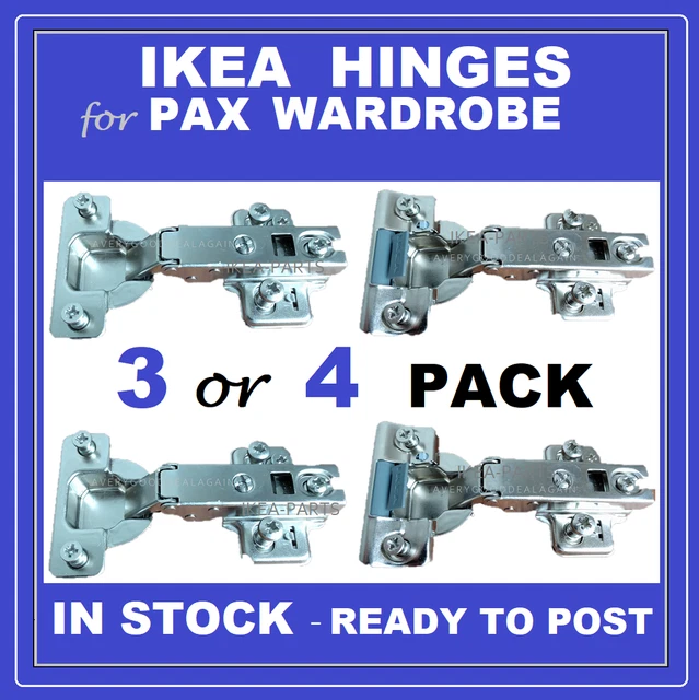 IKEA PAX KOMPLEMENT Soft Close Hinge 4 In Pack Wardrobe Brand New 302.