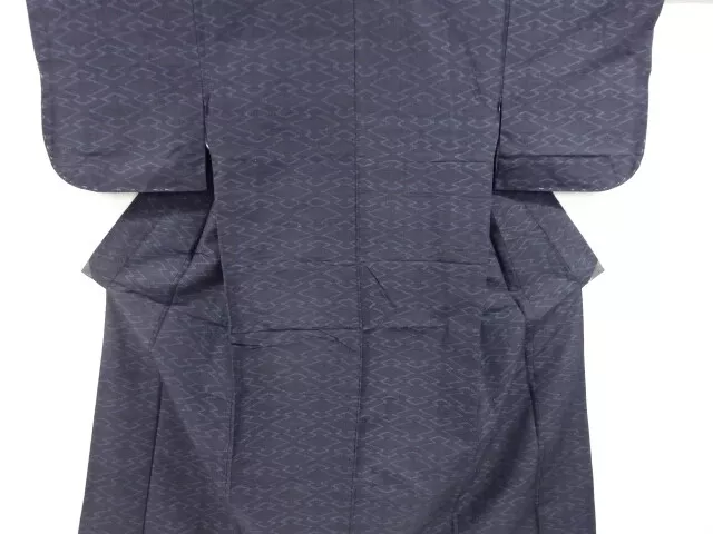 37458# Japanese Kimono / Antique Kimono / Tsumugi / Woven Matsukawabishi