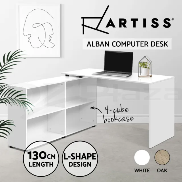 Artiss Wooden Computer Desk Office Study Corner Table With Shelves Workstation