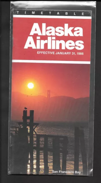 ***1986 Alaska Airlines System Timetable - January 31, 1986***