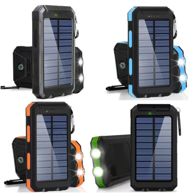 Solar Power Bank 900000mAh Tragbar Externer Batterie Ladegerät für alle Handy
