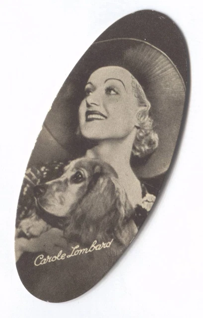 CAROLE LOMBARD - 1934 Carreras Film Stars Card - OVAL SHAPE