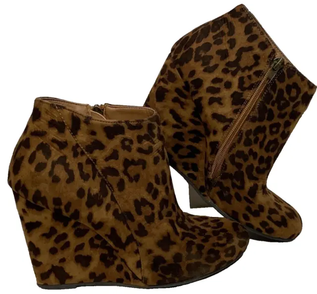 Madden Girl Ankle Boots Size 7.5 M ZUMBA Women's Leopard print Heels