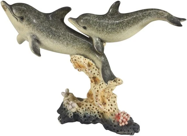 Comfy Hour Under The Sea Collection 7-Inch Two Swimming Dolphins On Coral