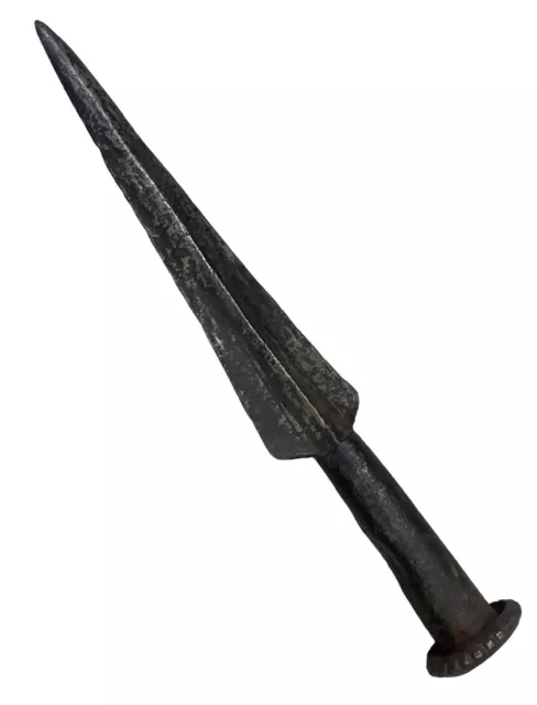 Hand forged Antique spear head 18th C Rich Patina Iron Blade