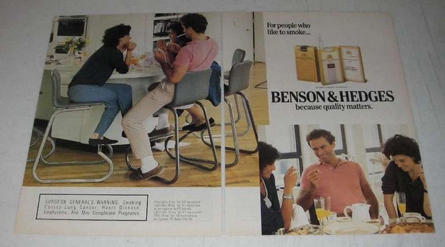 1988 BENSON & Hedges Cigarette Ad - People Like To Smoke $19.99 - PicClick