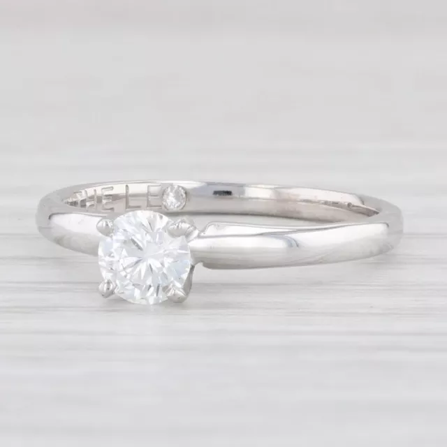 0.45ct Rund Diamant Solitaire Verlobungsring 14k Gold Platinum S 6.75 Leo Cert