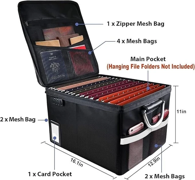 FEUERFESTE AKTEN AUFBEWAHRUNG Organizer Box mit Deckel, Faltbare ...