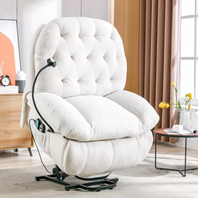 Power Lift Liege Wärme Massage Stuhl Stühle mit Seitentaschen, Handyhalter