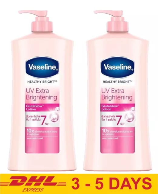 Vaseline Healthy Bright UV Extra Brightening Lotion GlutaGlow Lotion 500 ml x 2