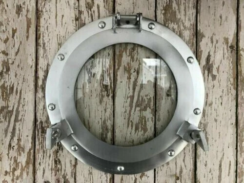 Antique Brass Porthole 12" Maritime Nautical Ship Boat Window Wall Mirror Home