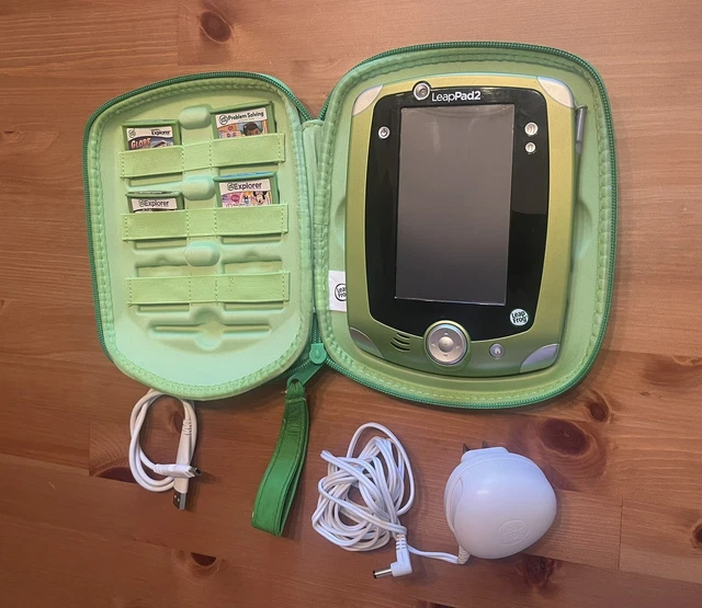 LeapFrog LeapPad 2 Tablet w/ Cover-Case Adapter + Lot of 4 Games