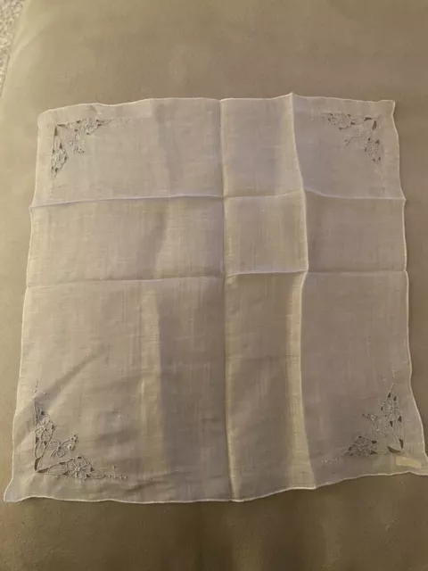 🌟Vintage 40s Madeira Elaborate Embroidery Wedding Linen Handkerchief NWT