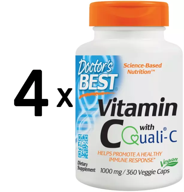 (1000 g, 252,57 EUR/1Kg) 4 x (Doctors Best Vitamin C with Quali-C, 1000mg - 360