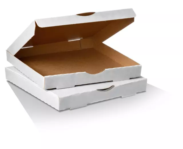 10x Pizza Box 11 Inch White Cardboard Recyclable Takeaway Restaurant
