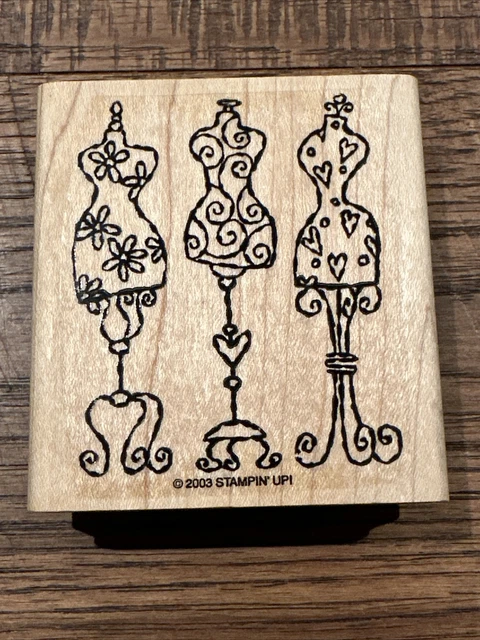 NEW Stampin' Up Rubber Stamp Dress Forms Female Mannequins Seamstress Sewing