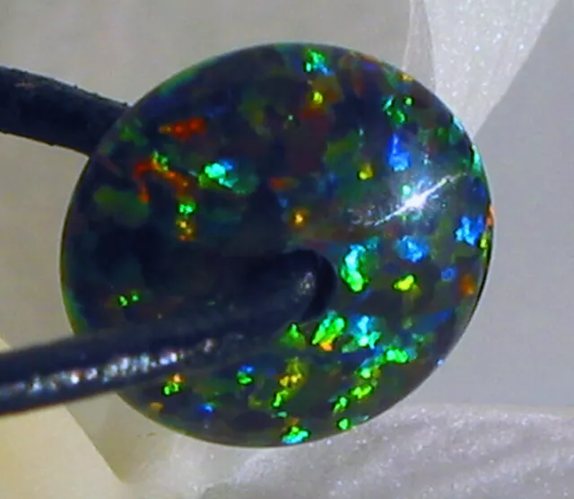 black opal rondell linse 12x5mm, 2mm bohrung, synthetisch hergestellt