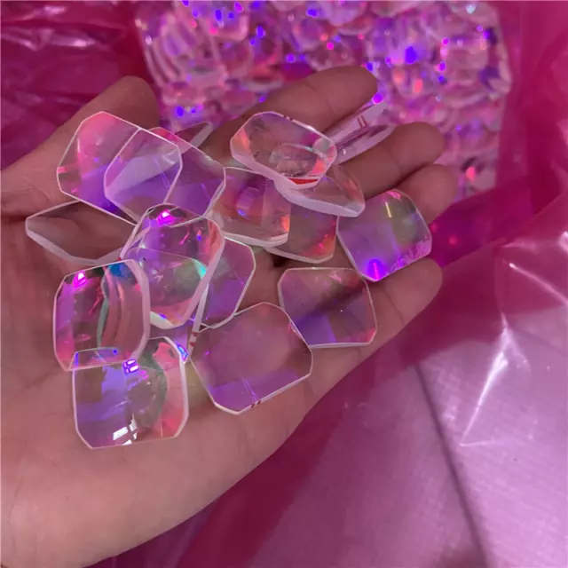6pcs Defective Color Coating Double Convex Prism for Teching Tool DIY Decoration