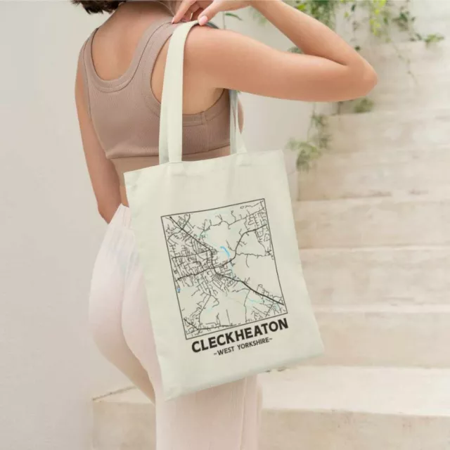 Cleckheaton - West Yorkshire City Street Map Tote Bag