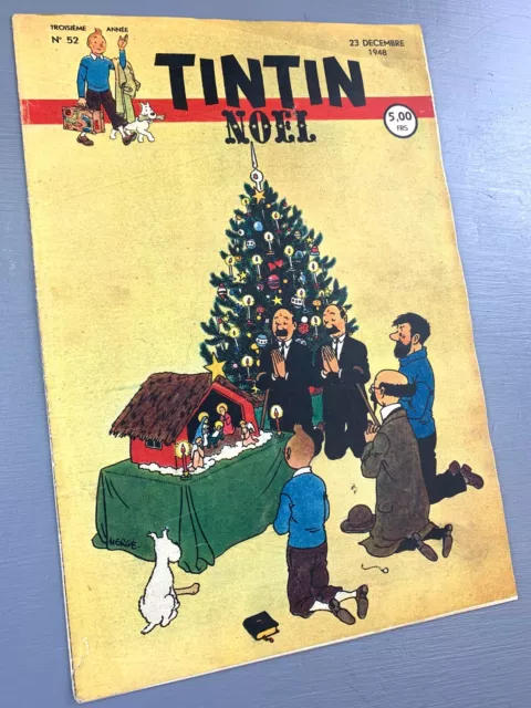 JOURNAL TINTIN Issue 52: 1948 Herge Cover Edition Vintage Comic EO Couverture