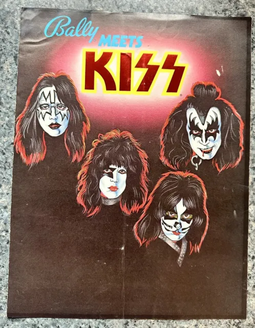Kiss 1979 Bally Pinball 3 Page Foldout. Rare! Excellent Condition. Free Ship