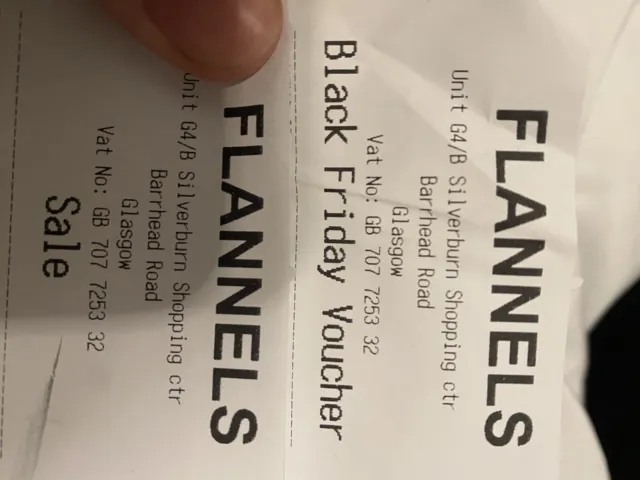 Flannels Voucher £100 2 Years To Use.