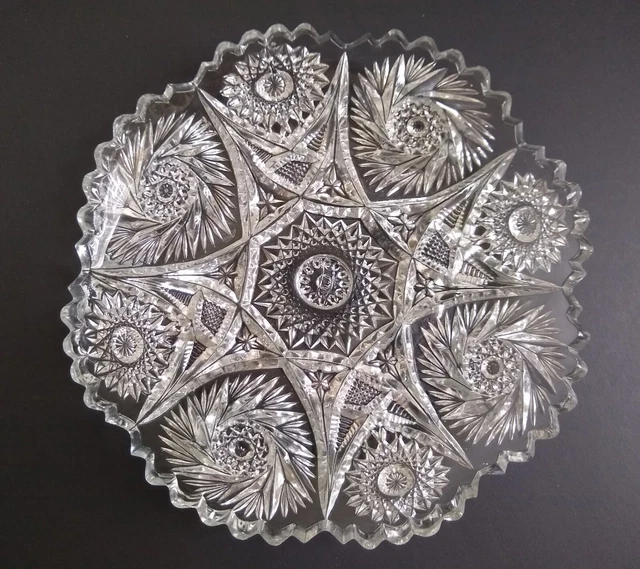 vintage Imperial Nucut Clear Glass Small Plate Sawtoothed Dish Pressed Glass