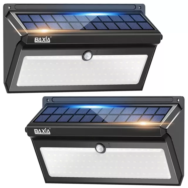 BAXIA TECHNOLOGY Solar Lights Outdoor Waterproof, 100 LED Solar Motion Sensor...