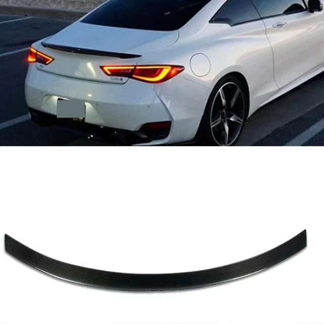 For Infiniti Q60 / Q60S Coupe 2017-2022 Carbon Fiber Rear Trunk Spoiler Wing 1PC