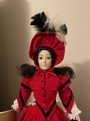 Poupée Porcelaine Franklin Heirloom - Meg Des Quatre Filles Du Docteur March - 44 Cm