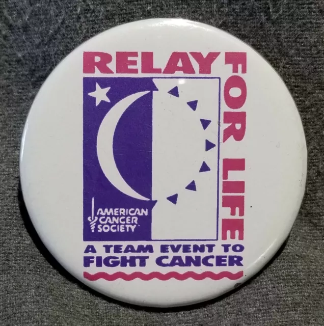 LMH Button Pin RELAY FOR LIFE American Cancer Society SURVIVOR STARS HOPE Team p