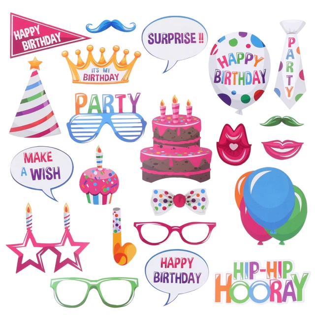 22 Pcs Stand Cartelli Per Cabine Fotografiche Di Compleanno