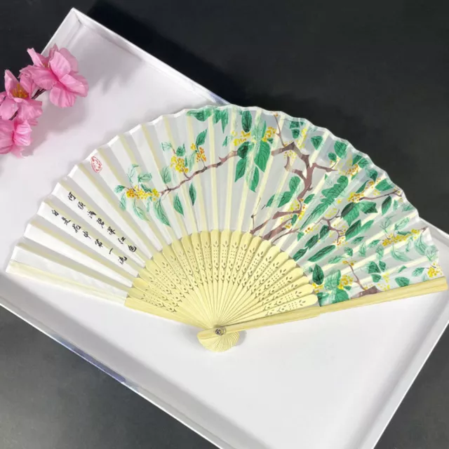 Hand Fan Dance Folding Elegant Chinese Style with Exquisite Pattern Tassel