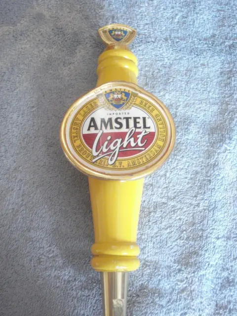 Vintage Wooden Yellow 9" Imported Amstel Light Beer Tap Handle