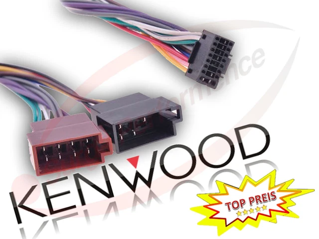 Câble ISO Autoradio Pour Autoradios Kenwood - Compatible KDC-8070R, KDC-8090R, Etc., Neuf