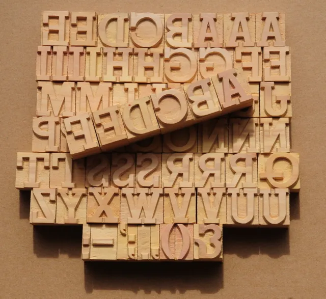 Alfabeto A-Z letras de madera 24 mm letras de madera sello de madera impresión textil impresión de tela.