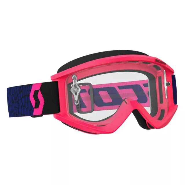 Scott Recoil Xi MX Goggle Cross/MTB Brille pink/blau/klar works